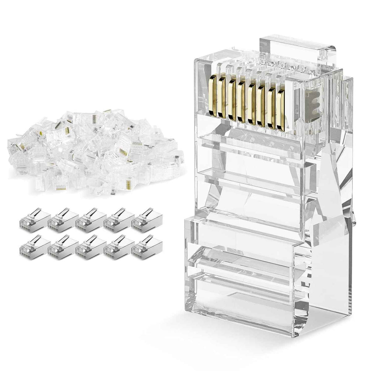 Google Rj45 RJ45 Connectors 110-Pack for Ethernet Cables - Compatible with Cat6/Ca ...