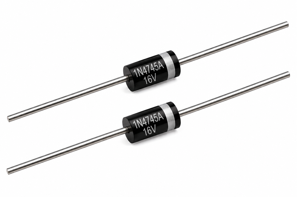 1N4745A Zener Diode – 16V 1W ±5% DO-41 (2-Pack)