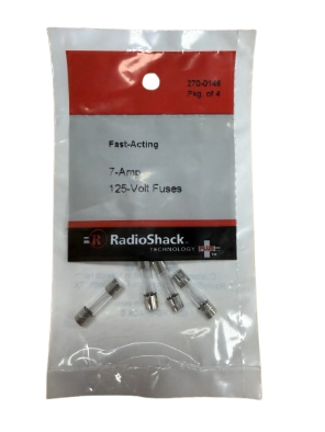 RadioShack 7A 125V 5x20mm Fast Acting Glass Fuse 270-0146