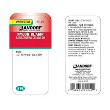 JANDORF CLAMP Nylon Blk 1/2x5/8 2 PK 61455