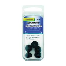 Jandorf Conduit Bushing, 0.166 In Dia Cable, Rubber, Black, 3/32 In Thick Panel 5pk #61475