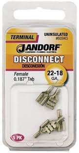 JANDORF TERMINAL DISCONNECT S22-18 UNINSULARED .187 TAB (5PK) 60943