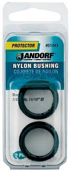 Jandorf Conduit Bushing, Nylon, Black, 11/16 in Dia Panel Hole, 0.453 in Thick Panel 2pk #61443