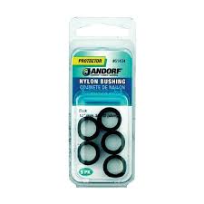 Jandorf Conduit Bushing, Nylon, Black, 3/8 in Dia Panel Hole, 1/4 in Thick Panel 5pk #61434