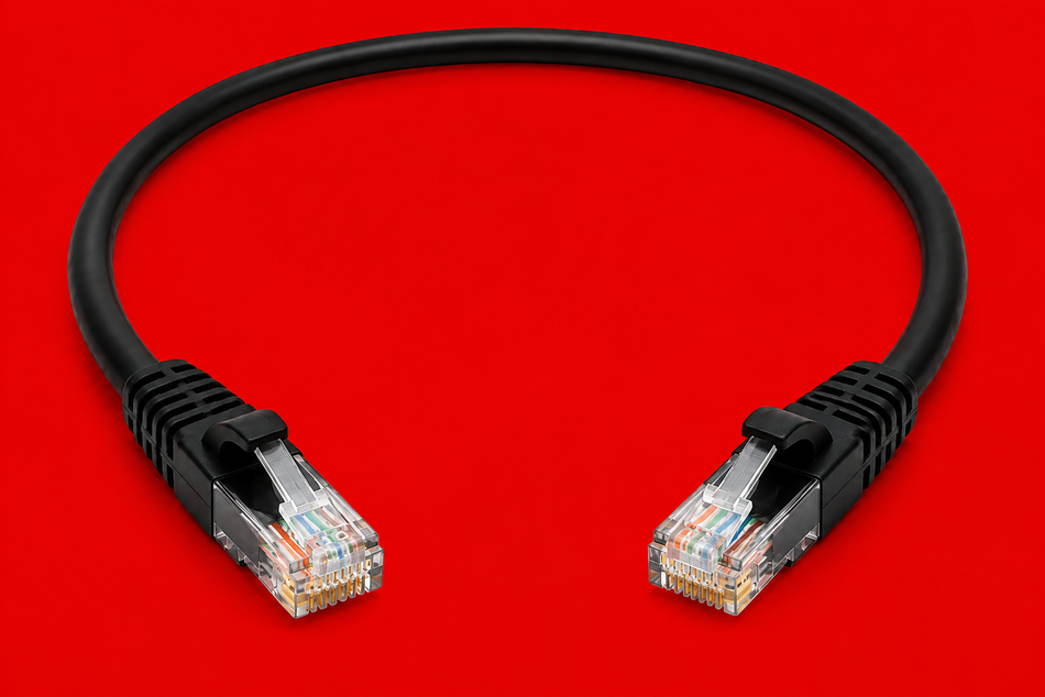 Cat 6 Ethernet Cable 2FT | 10Gbps High-Speed Pure Copper UTP Patch Cable – Black