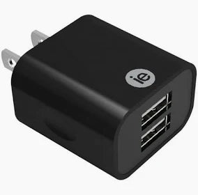 iEssentials 2.4-Amp Dual USB Wall Charger (Black)