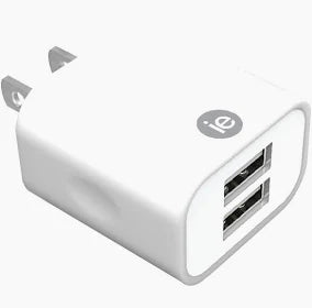 iEssentials 2.4-Amp Dual USB Wall Charger (White)