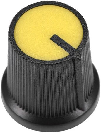 1/4 inch Yellow k Potentiometer Knobs