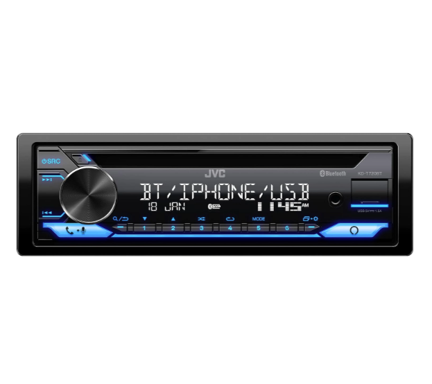 JVC KDT720BT SingleDIN CD Receiver with Bluetooth