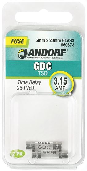 Jandorf 60678 Time Delay Fuse, 0.01 Ohm, 3.15 A, 250 V, 35 A