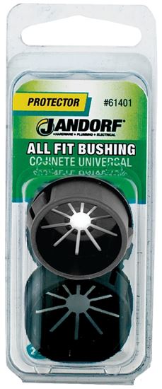 Jandorf Conduit Bushing, 13/16 in Dia Cable, Nylon, Black, 1-3/32 in Dia Panel Hole, 0.453 in Thick Panel 2pk #61401