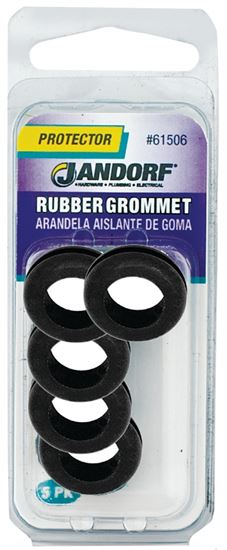 Jandorf 61506 Grommet, Rubber, Black, 1/4 in Thick Panel