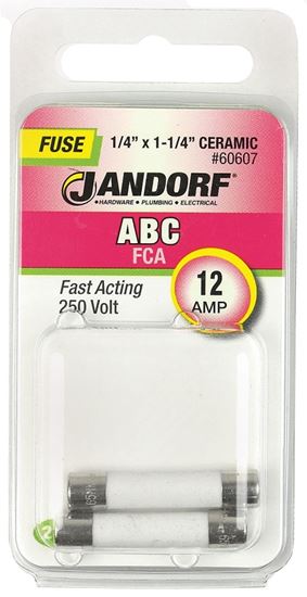 Jandorf Fast Acting 250 Volt 12 Amp Fuse #60607