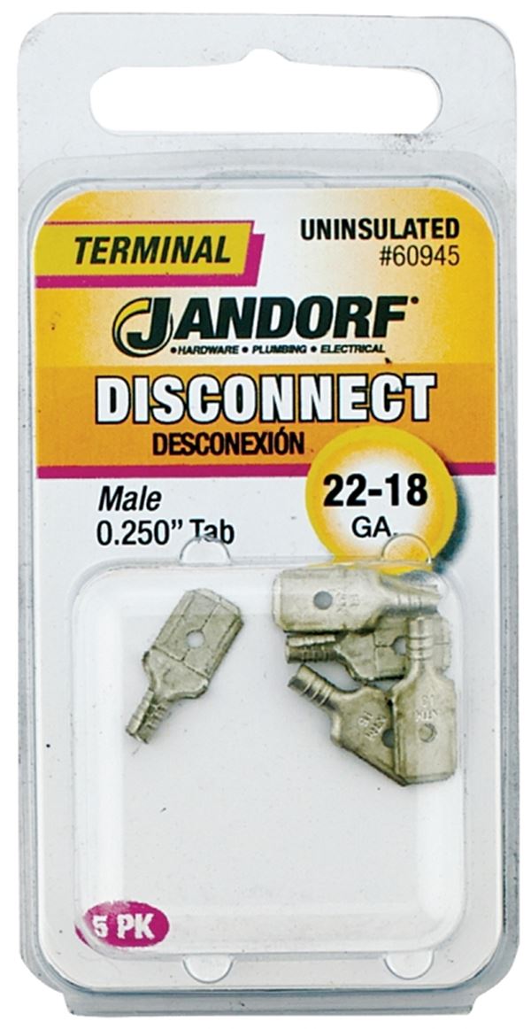 JANDORF TERMINAL DISCONNECT M22-18 UNINSULATED .25 TAB (5PK) 60945
