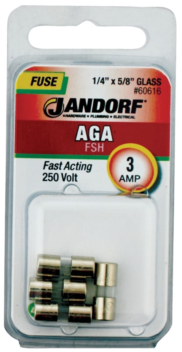 Jandorf Fast Acting 250 Volt 3 Amp Fuse #60616
