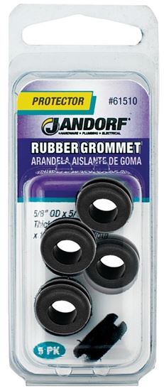 Jandorf 61510 Grommet, Rubber, Black, 1/4 in Thick Panel