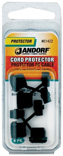 Jandorf # 61422,cord protector ,  a black nylon cord protector  it is for 18/2 flat black cross section wire, in a 4 pack.