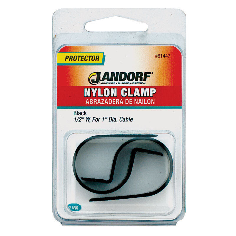 JANDORF CLAMP Nylon Black 1/2x1 2 PK 61447