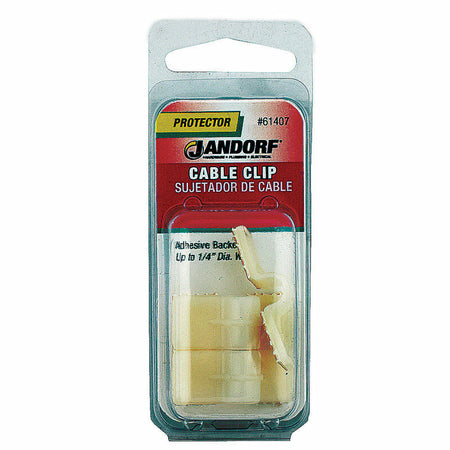 JANDORF Cable Clip Double Press Adhesive 1/4 3 PK 61407