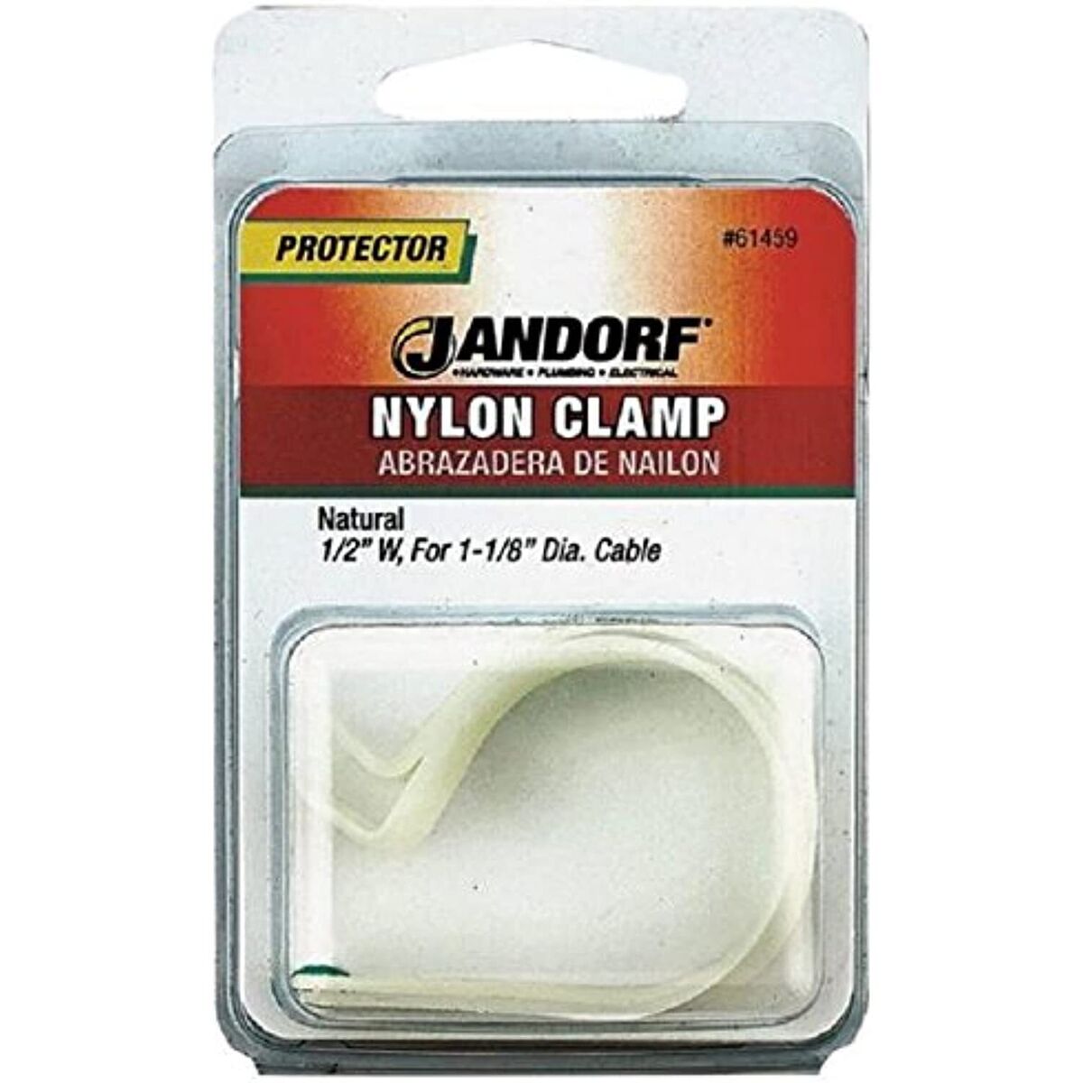 JANDORF CLAMP Nylon Natural 1/2x1-1/8 2 PK 61459