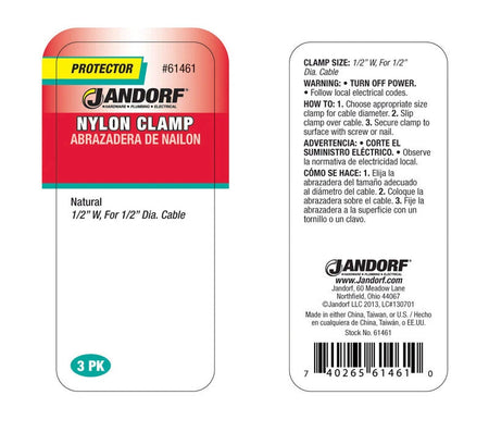 CLAMP Nylon Nat 1/2x1/2 3 PK