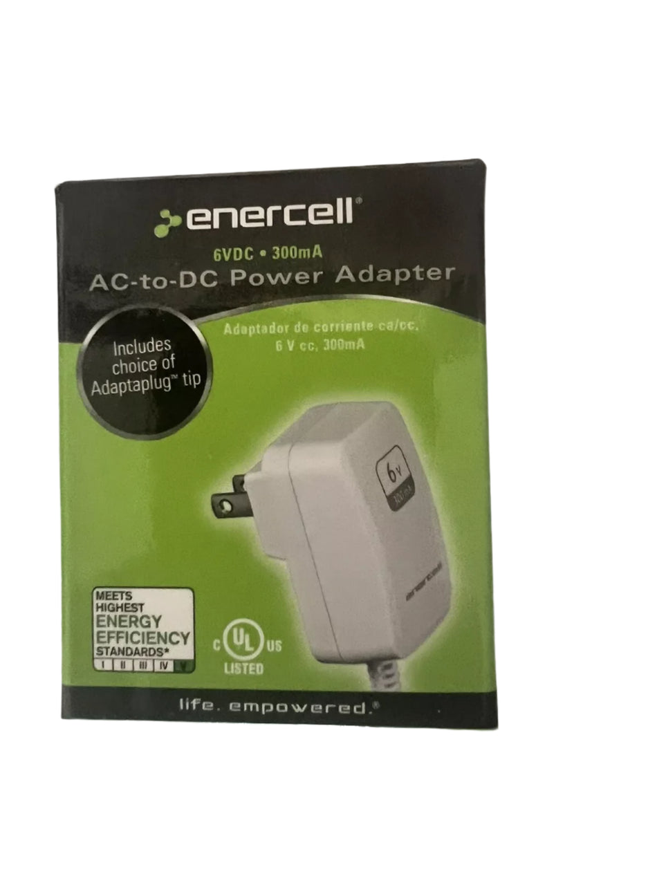 Enercell AC-to-DC Power Adapter 6VDC, 300mA 273-313