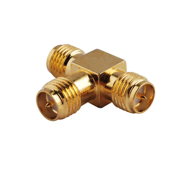 RP-SMA Female Triple T to 2X RP-SMA Female Adapter