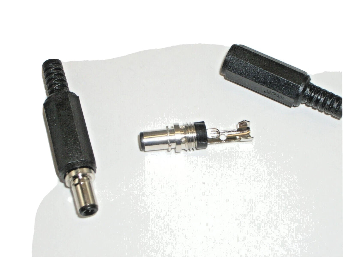 Coaxial DC Power Plugs, 2 Pack, 5mm OD x 2.5mm ID