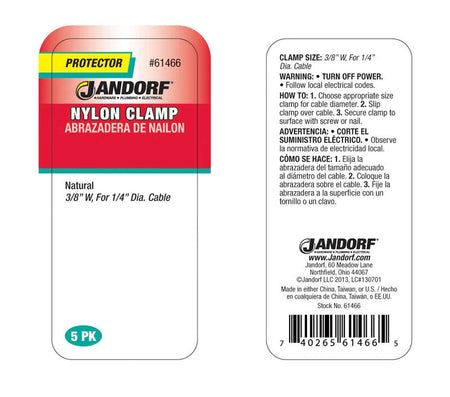 CLAMP Nylon Nat 3/8x1/4 5 PK