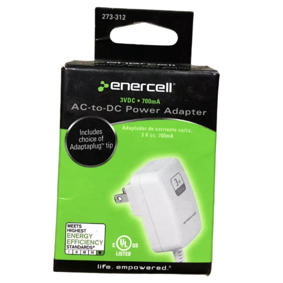 Enercell AC-to-DC Power Adapter 3VDC, 700mA 273-312