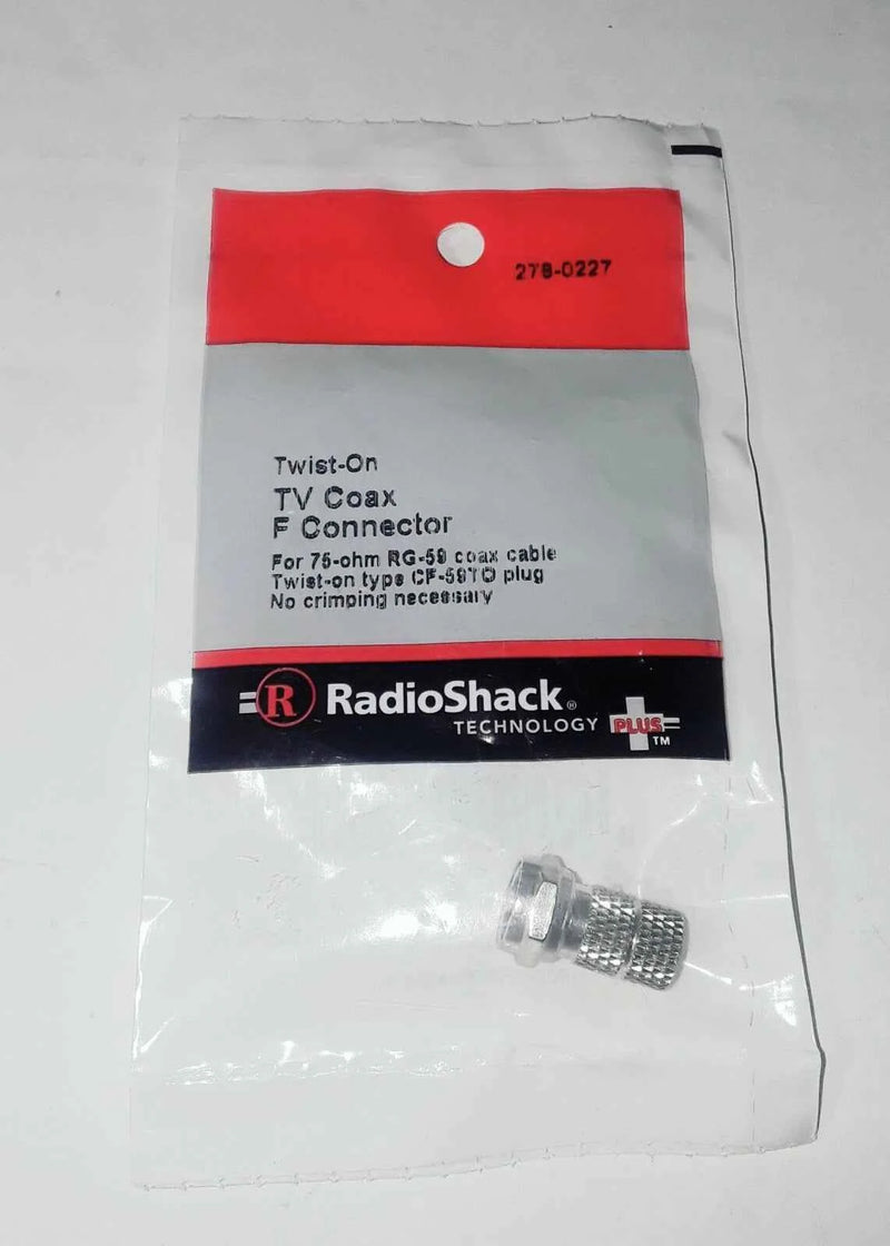 RadioShack 278-0227 Twist-On TC Coax F Connector for RG59/RG6 TV Cable