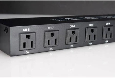 ADJ PC-100A – 8-Switch Rack Mount Power Strip with 15A Breaker & Lighted Rockers