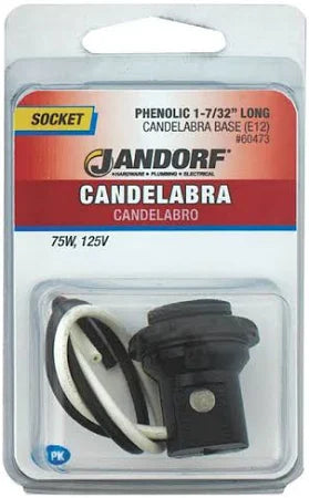 JANDORF Socket Phenolic W/Ring Candelabra 1-7/32". 60473