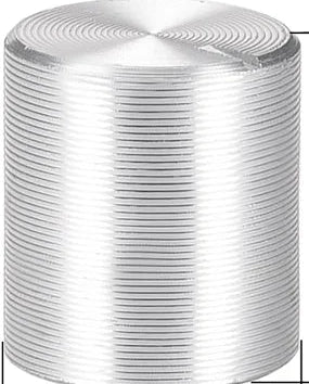 Potentiometer Knob Knurled Shaft Silver Tone Aluminum 6mm Shaft Diameter
