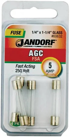 Jandorf Fast Acting 250 Volt 5 Amp Fuse #60632