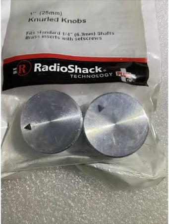 Radio Shack Silver-Tone 1” Knurled Knobs (Pack of 2)