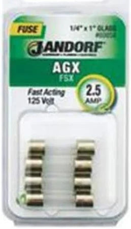 Jandorf Fast Acting 250 Volt 2.5 Amp Fuse #60658