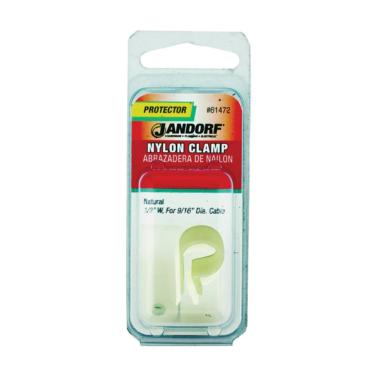 JANDORF CLAMP Nylon Natural 1/2X9/16 2 PK 61472