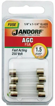 Jandorf Fast Acting 250 Volt 1.5 Amp Fuse #60627