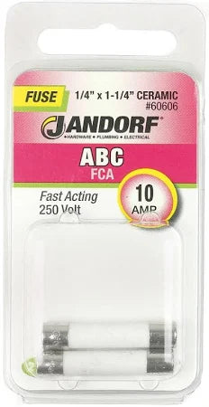 Jandorf Fast Acting 250 Volt 10 Amp Fuse #60606