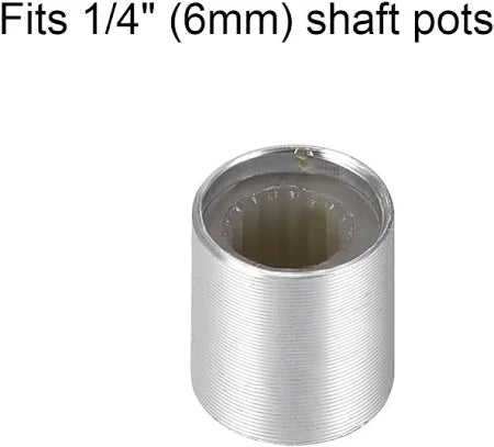 Potentiometer Knob Knurled Shaft Silver Tone Aluminum 6mm Shaft Diameter