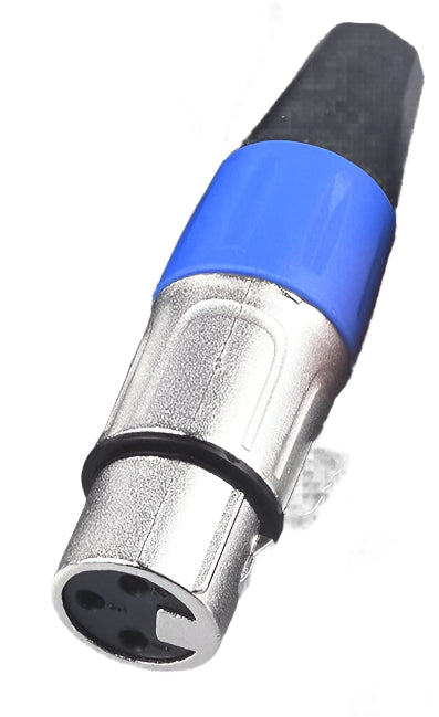 XLR Connectors BLUE 3 Pin FEMALE XLR End